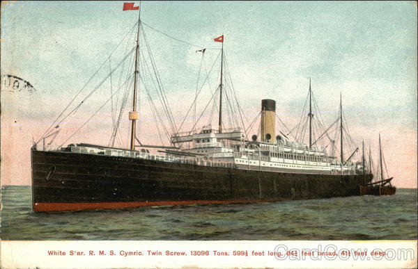 White Star R.M.S. Cymric Steamers