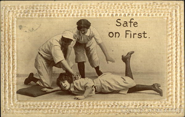 Safe on First Baseball