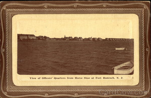 View of Officers' Quarters from Horse Shoe at Fort Hancock, N.J