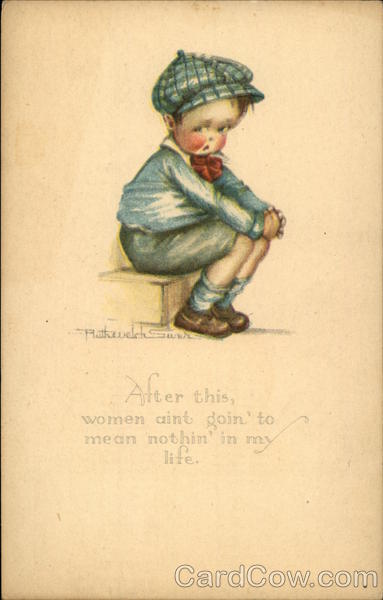 Little Boy on a Box Ruth Welch Siver Artist Signed