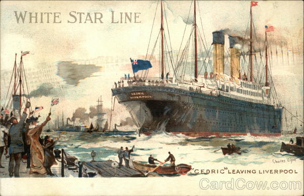 White Star Line, Cedric Leaving Liverpool Steamers