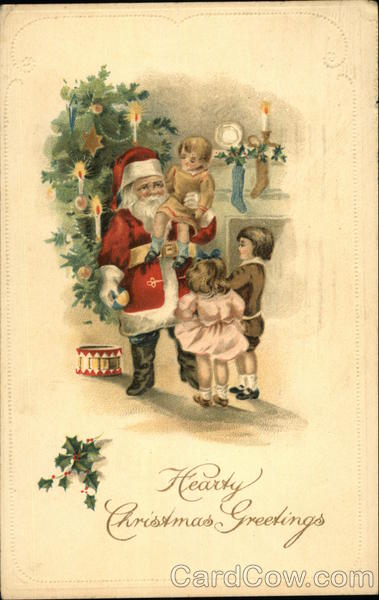 Hearty Christmas Greetings Santa Claus