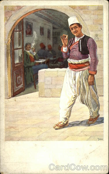 Arab man smoking cigarette