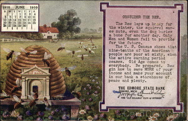 Consider the Bee, June 1910 Calendar Calendars