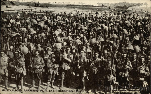 Australians Parading for the Trenches World War I