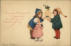 May the Bluebird of Happiness be With You on Christmas Day Postcard
