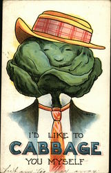 I'd Like to Cabbage you Myself Fantasy Postcard Postcard