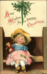 Best Wishes for a Happy Christmas Postcard