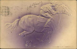 Jockey Riding Horse Horse Racing Postcard Postcard