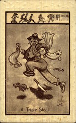 A Triple Steal Postcard