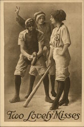 Two Lovely Misses Baseball Postcard Postcard