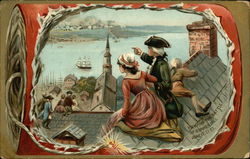 Viewing the Battle of Bunker Hill Postcard