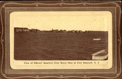 View of Officers' Quarters from Horse Shoe at Fort Hancock, N.J Military Postcard Postcard