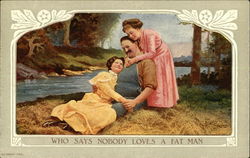 Who Says Nobody Loves a Fat Man Postcard
