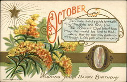 Wishing you a Happy Birthday, October Postcard