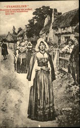 Evangeline, Homeward Serenely She Walked with God's Benediction Upon Her Postcard