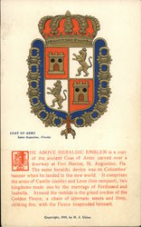 Coat of Arms Saint Augustine, Florida Postcard