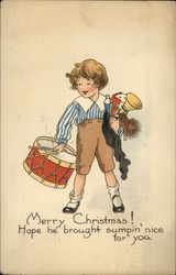 Merry Christmas! Hope he Brought Sumpin' Nice for You Postcard