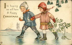 I'm Hoping we Will Have a Happy Christmas Postcard