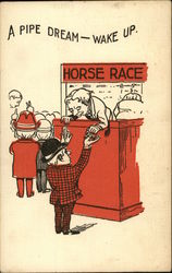 A Pipe Dream - Wake Up. Horse Race Horse Racing Postcard Postcard