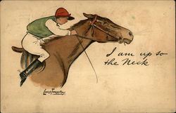 I am up to the Neck Horse Racing Postcard Postcard