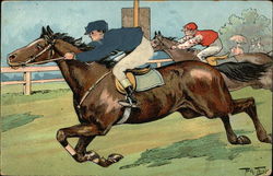 Two Jockey's Racing Horses Two Jockey's Racing Horses