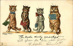 Four Cats Singing Postcard