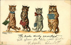 Four Cats Singing Postcard Postcard