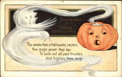 The Smoke From a Halloween Lantern Has Magic Power They Say Postcard