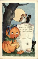 Halloween Greeting Postcard