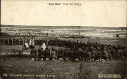 Church Service Before Battle Postcard