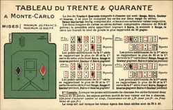 Monte Carlo Tableau du Trente & Quarante Casinos & Gambling Postcard Postcard
