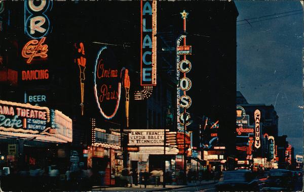 St. Catherine Street at Night Montreal QC Canada Quebec