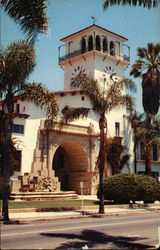 Santa Barbara County Courthouse - The Tower California Postcard Postcard