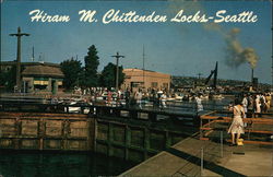 Hiram M. Chittenden Locks Seattle, WA Postcard Postcard
