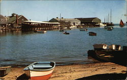 Steamboat Dock and "The Skipper" Nantucket, MA Postcard Postcard