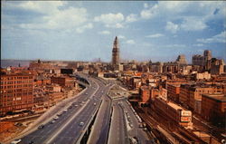 View of Custom House along New John F. Fitzgerald Expressway Postcard
