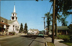 Main Street showing West Dennis Community Church Postcard