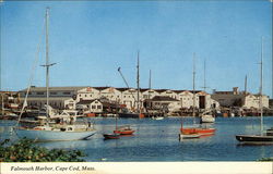 Falmouth Harbor Cape Cod, MA Postcard Postcard