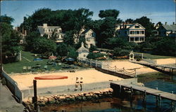 Waterfront Homes With Gardens Overlook Edgartown Massachusetts Postcard Postcard