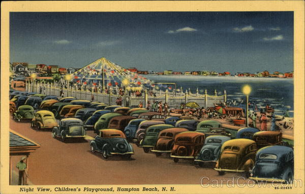 Night View, Children's Playground Hampton Beach New Hampshire