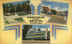 Greetings from Bristol Vermont Postcard