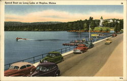 Speed Boat on Long Lake Postcard