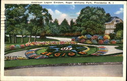 Roger Williams Park - American Legion Emblem Providence, RI Postcard Postcard