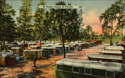 A Trailer Camp in Florida Postcard