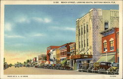 Beach Street, Looking South Daytona Beach, FL Postcard Postcard