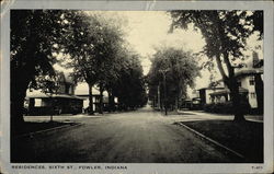 Residences, Sixth St Fowler, IN Postcard Postcard