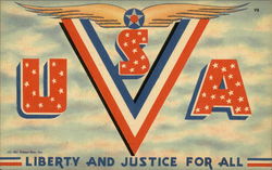 USA, Liberty and Justice for All Postcard