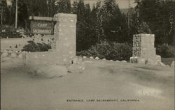 Entrance, Camp Sacramento Twin Bridges, CA Postcard Postcard
