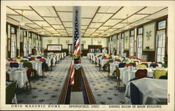 Ohio Masonic Home - Dining Room Springfield, OH Postcard Postcard